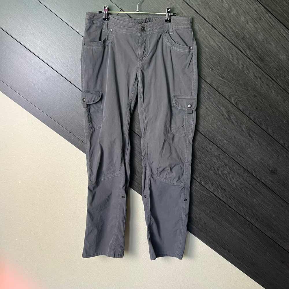 KÜHL Women's Legendary Cargo Hiking Pants 12 Regular Gray Outdoor Utility